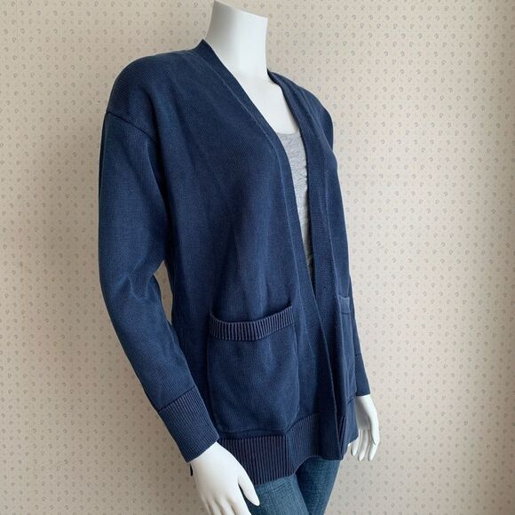 NEW w/o Tags GoodThreads Indigo Long Open Front Cardigan Sweater sz Small PW12 - Picture 2 of 8